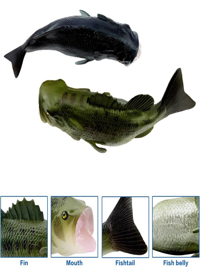Nexboraque 4 Pack Fake Fish, 6.1 Inch Artificial Lifelike Large Mouth Bass Sea Fish Models for Food Display, Party Display, Kitchen Decor, Photography Props(Blue,Green) - Image 4